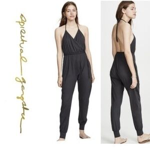 Spiritual Gangster Sun Salutation Romper - Vintage Black Size Medium Backless